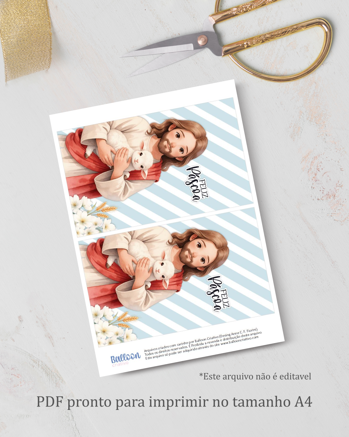 Printable - Rótulo Ziplock (stand up pouch) - Páscoa Cristã Modelo 1