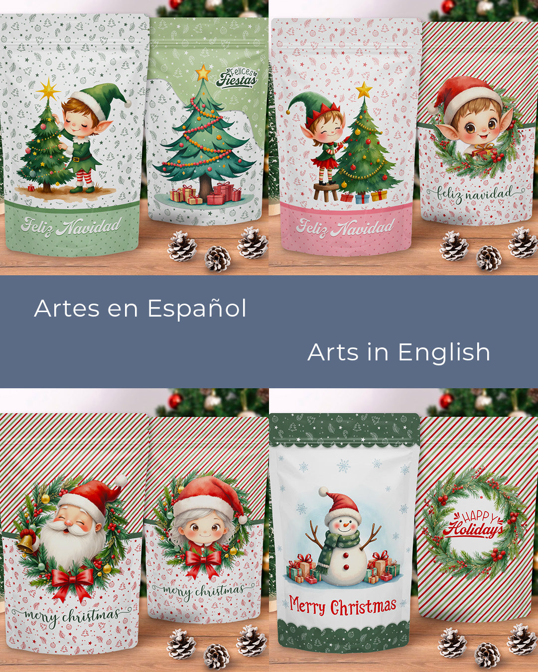 Imprimible - Etiqueta Ziplock (Stand-Up Pouch) - La Magia de la Navidad