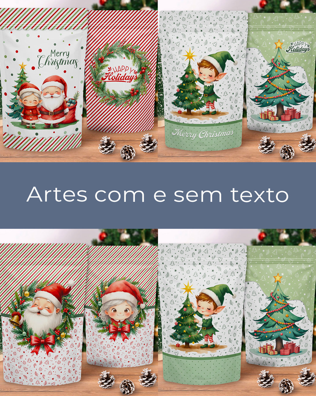 Imprimible - Etiqueta Ziplock (Stand-Up Pouch) - La Magia de la Navidad