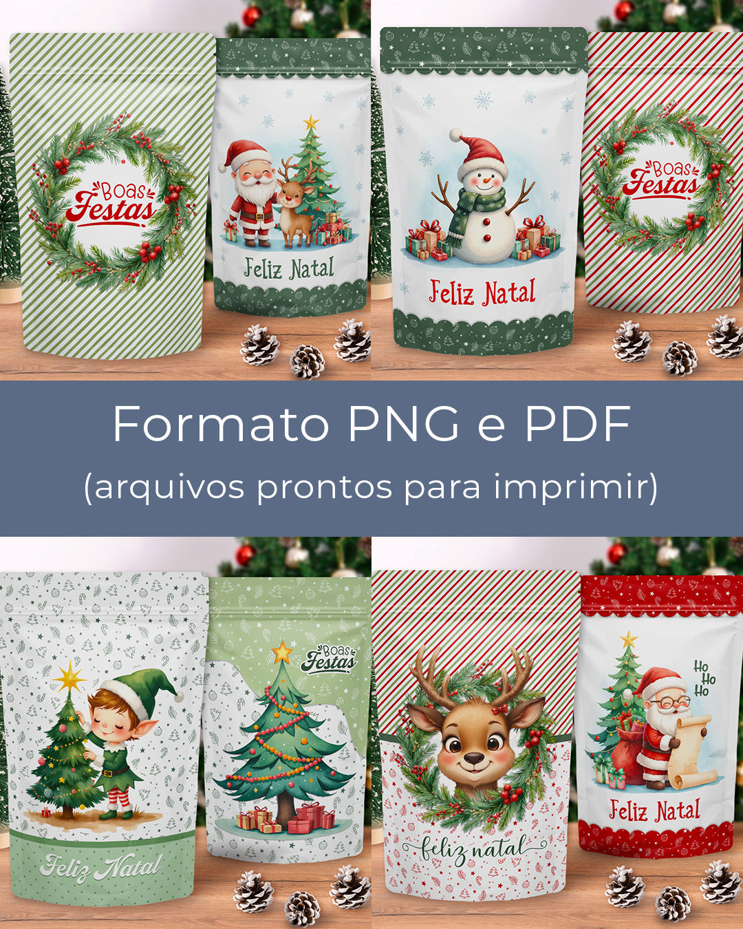 Imprimible - Etiqueta Ziplock (Stand-Up Pouch) - La Magia de la Navidad