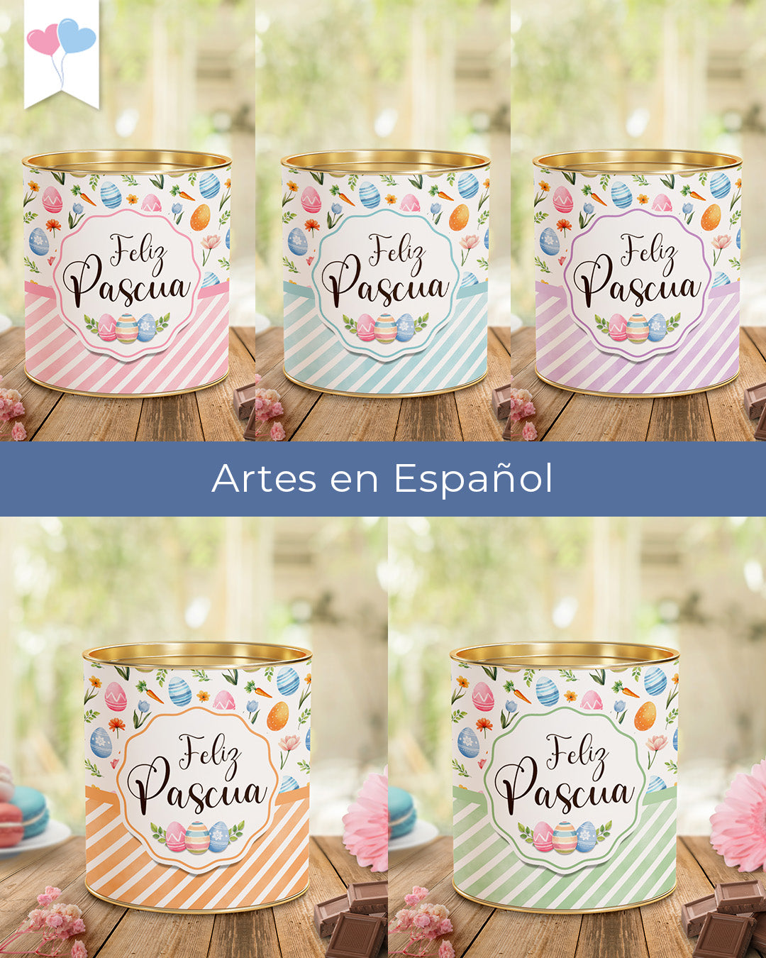 Kit Arte Tubolata 10x10cm - Páscoa Cores