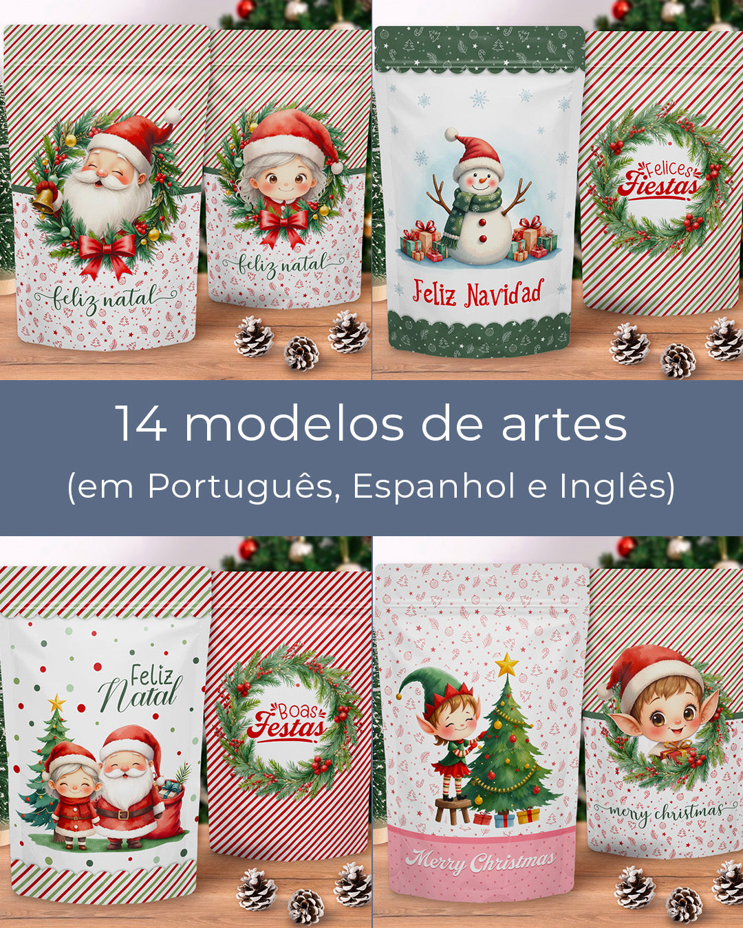 Imprimible - Etiqueta Ziplock (Stand-Up Pouch) - La Magia de la Navidad