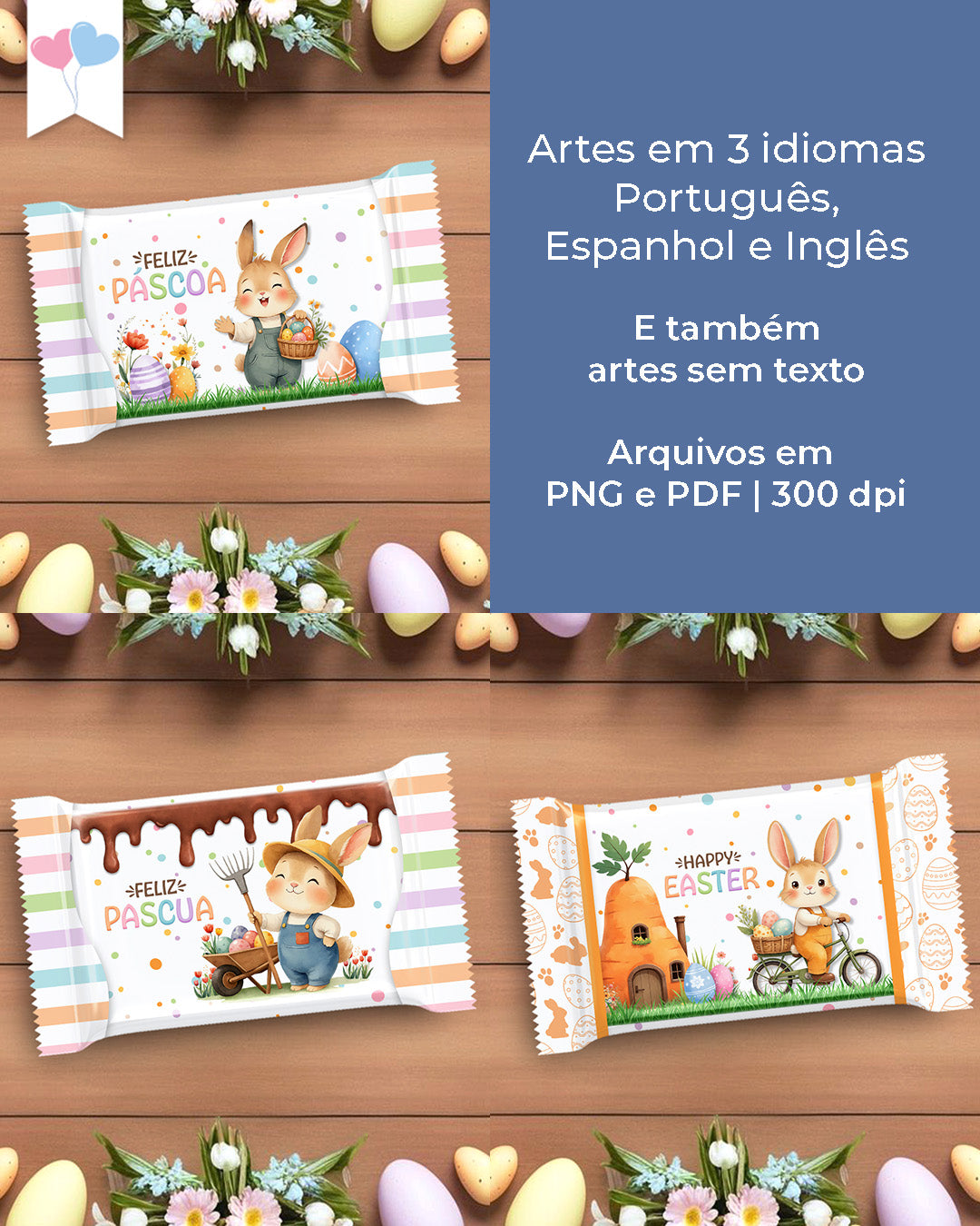 Printable - Arte para KitKat - Jardim dos Coelhinhos