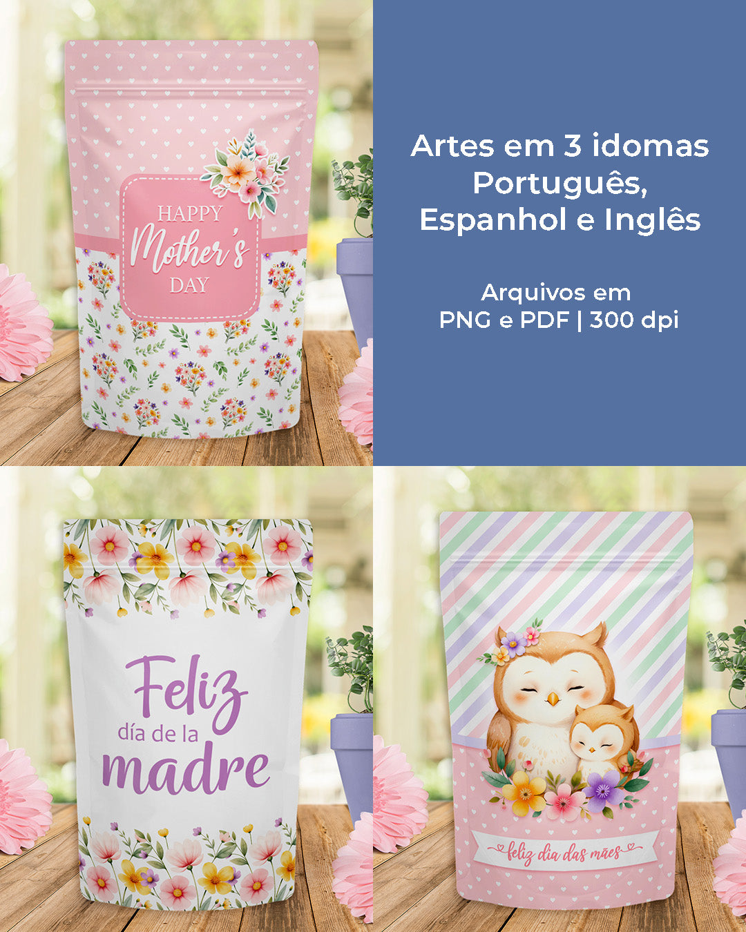 Printable - Rótulo para ZipLock - Doce Aconchego Dia das Mães