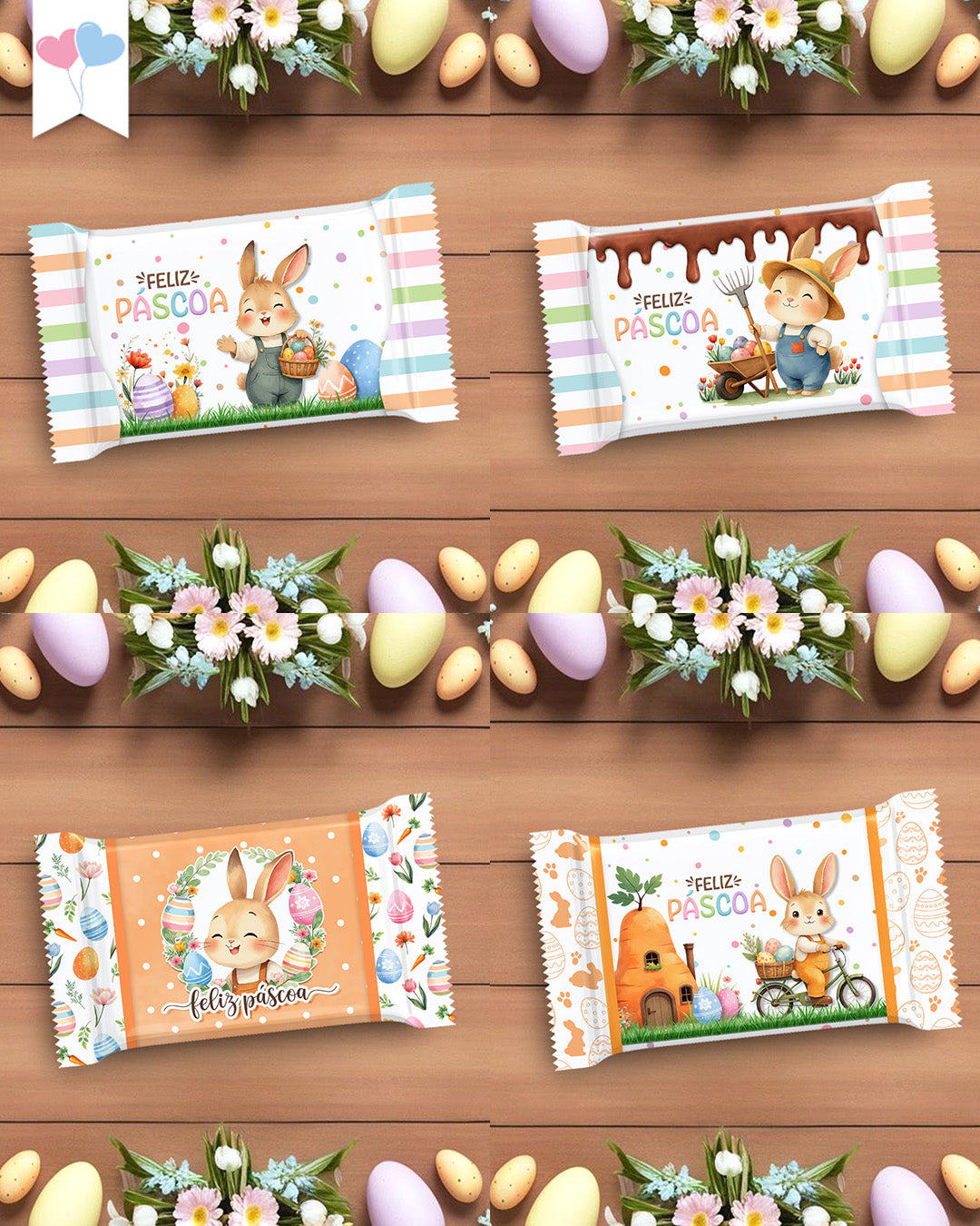 Printable - Arte para KitKat - Jardim dos Coelhinhos