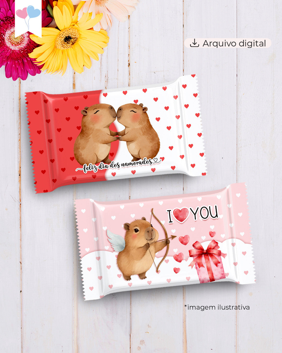 Printable - Arte para KitKat - Capivara Apaixonada