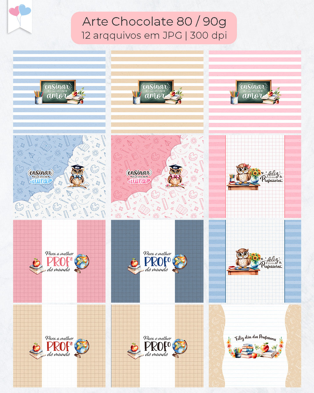 Kit Imprimibles - Envolturas para Chocolates - Profesores
