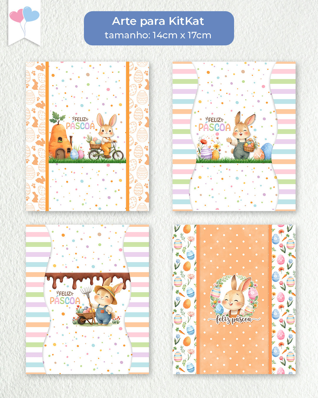 Printable - Arte para KitKat - Jardim dos Coelhinhos