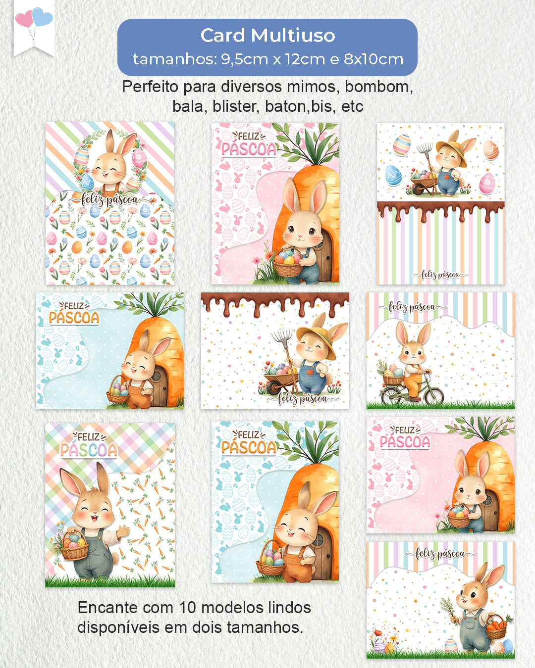 Printable - Arte Card Multiuso - Jardim dos Coelhinhos