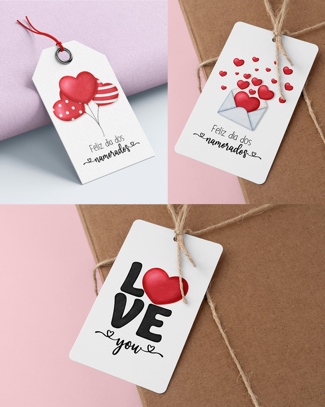 Printable - Tag Retangular 4,5x7cm - Meu Amor