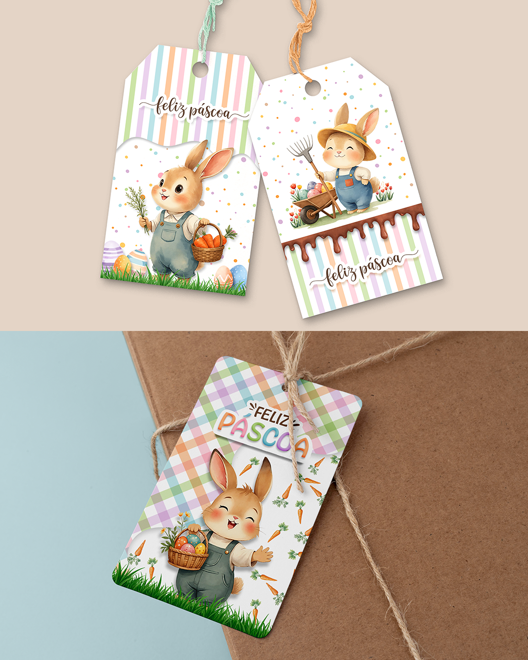 Printable - Etiqueta Rectangular 4,5x7cm - Jardín de los Conejitos