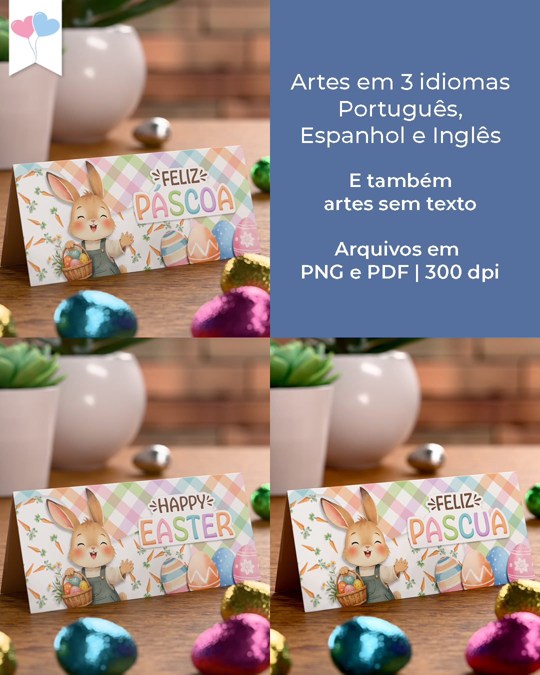 Printable - Lapela | Solapa 10x4,5cm - Jardim dos Coelhinhos