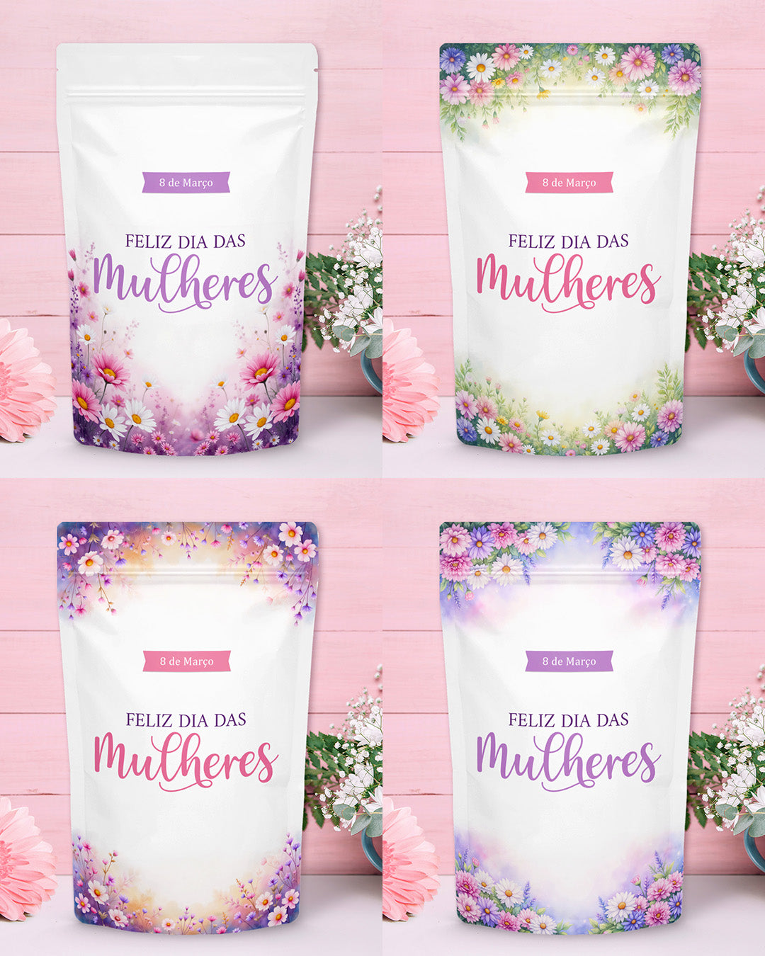 Printable - Rótulo para ZipLock (stand up Pouch) - Dia das Mulheres