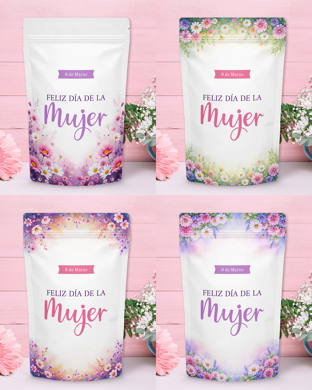 Printable - Rótulo para ZipLock (stand up Pouch) - Dia das Mulheres