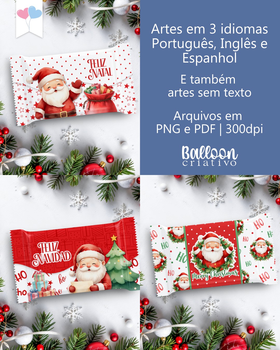 Printable - Arte para KitKat - Feliz Natal