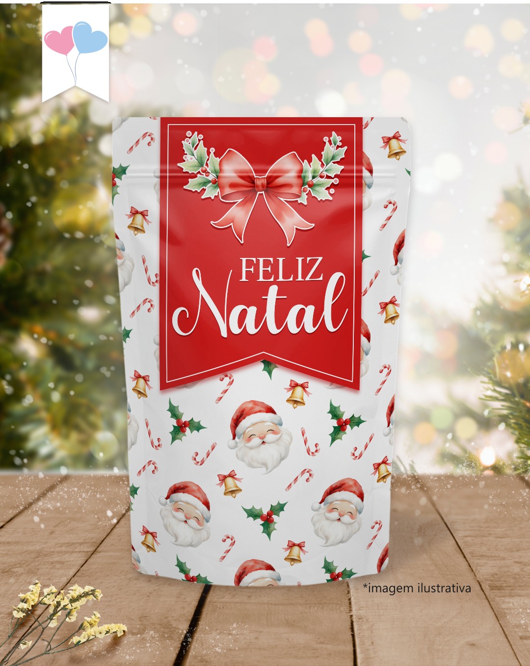 Printable - Rótulo Ziplock (Stand up Pouch) - Querido Papai Noel