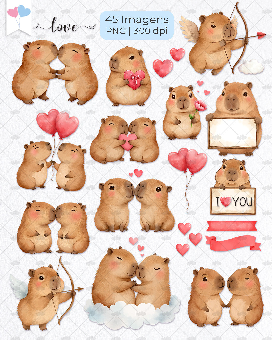 Kit Digital - Capivara Apaixonada