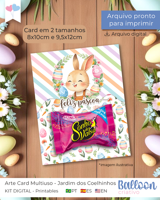 Printable - Arte de Tarjetas Multiuso - Jardín de los Conejitos