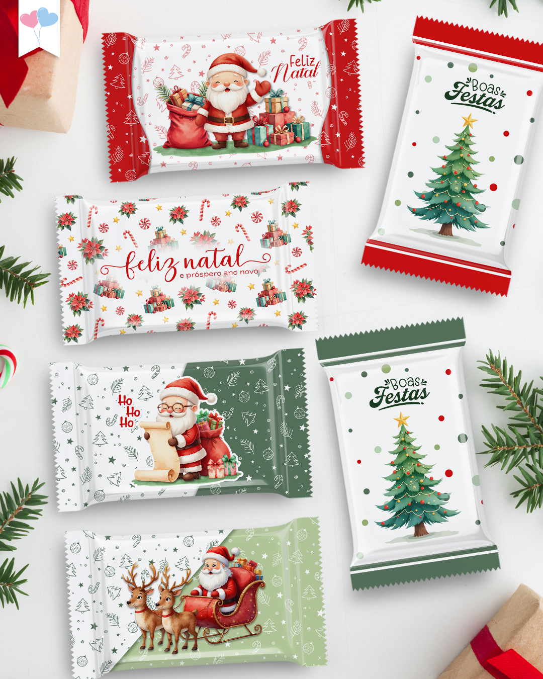 Kit Imprimible - Empaques para Chocolates - Magia de la Navidad