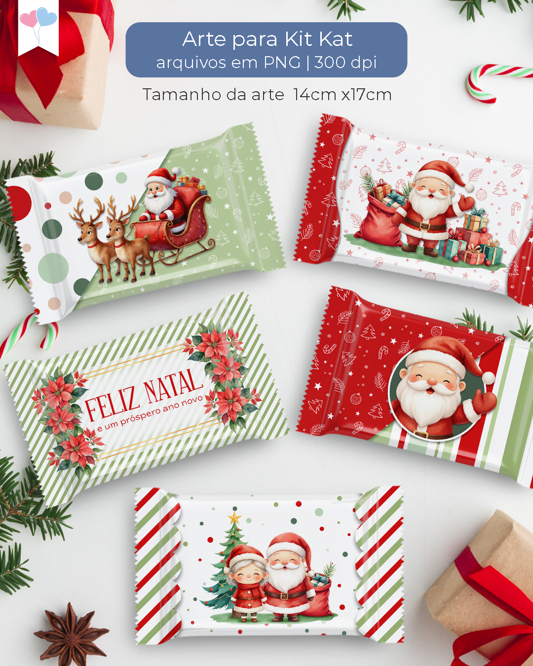 Kit Imprimible - Empaques para Chocolates - Magia de la Navidad