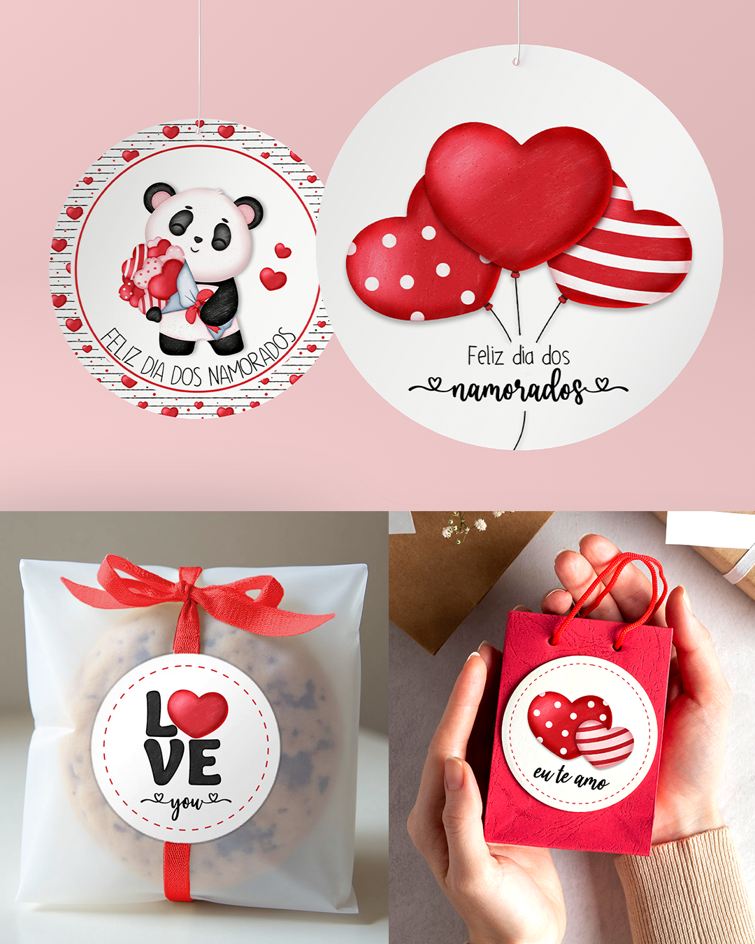 Printable - Tag ou Adesivo Redondo 6cm - Meu Amor
