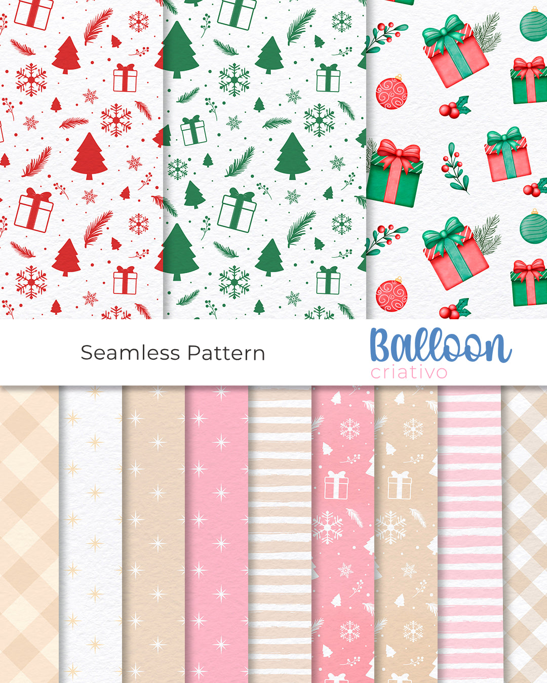 Kit Papel Digital - Feliz Natal