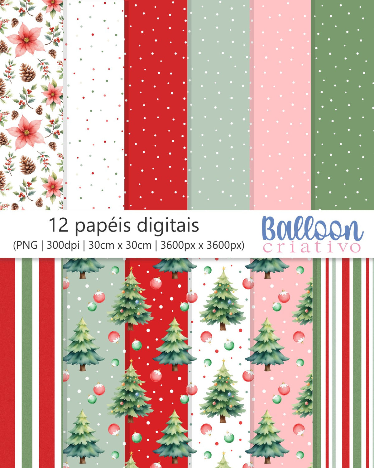Kit Papel Digital - Natal no Bosque