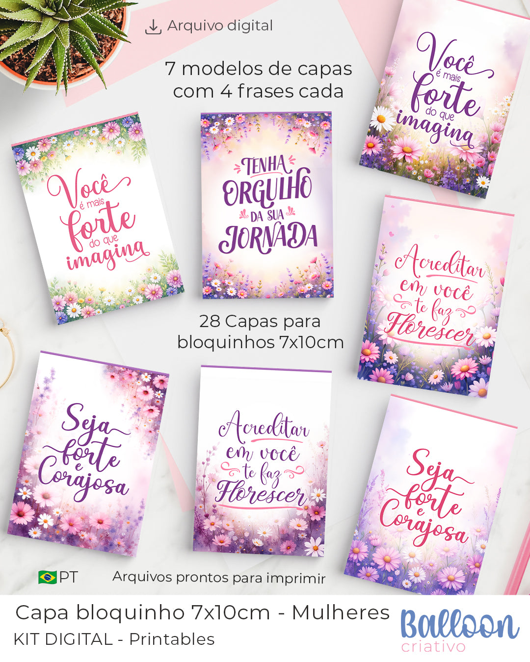 Capa Bloquinho 7x10cm - Mulheres