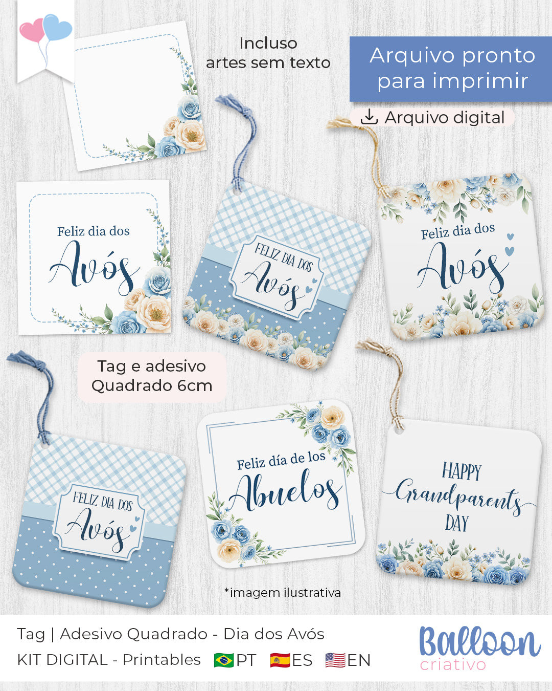 COMBO Tag e Adesivo - Dia dos Avós