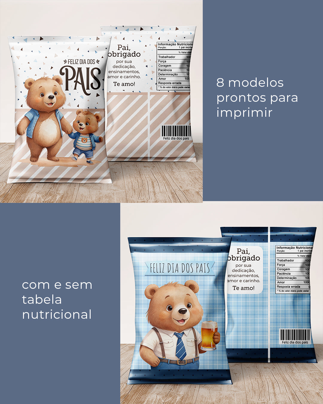 Kit Imprimible - Bolsa de Papitas - Papá Oso
