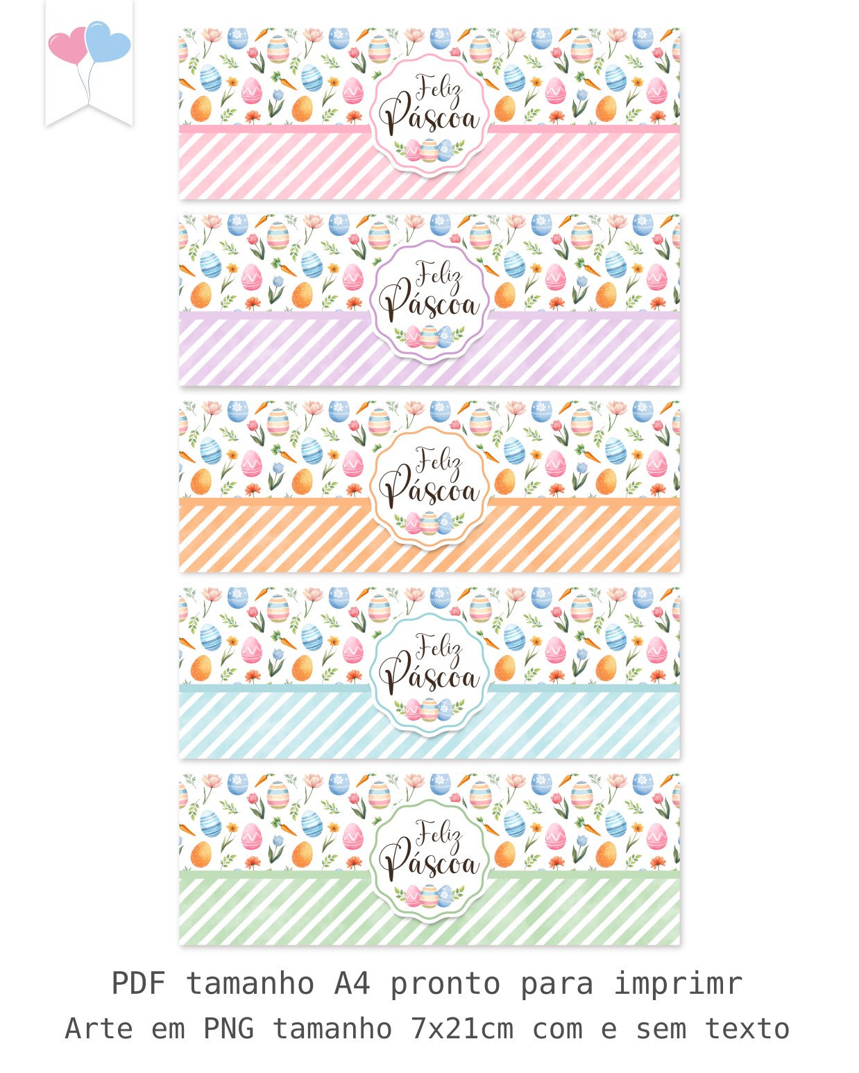 Printable - Rótulo Tubolata 7x6cm - Páscoa Cores