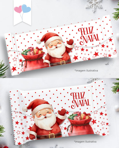 COMBO - Arte para Chocolate de 80g à 100g e Arte para KitKat - Feliz Natal