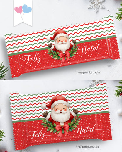 COMBO - Arte para Chocolate de 80g à 100g e Arte para KitKat - Feliz Natal