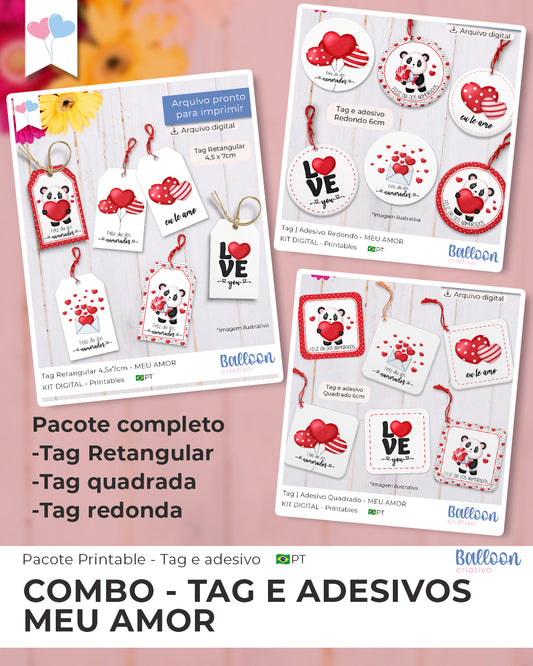 COMBO Tag e Adesivo - MEU AMOR