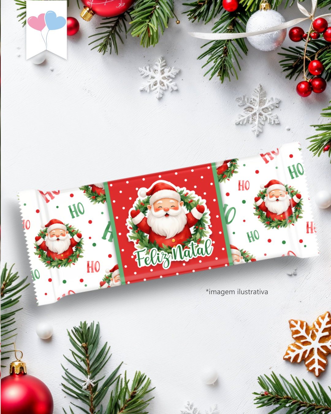 Kit Printable - Embalagem Chocolates - Feliz Natal