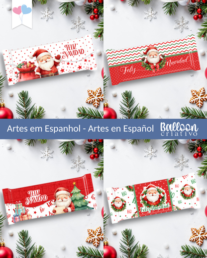 Kit Printable - Embalagem Chocolates - Feliz Natal