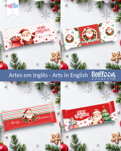 Kit Printable - Embalagem Chocolates - Feliz Natal
