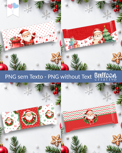 Kit Printable - Embalagem Chocolates - Feliz Natal