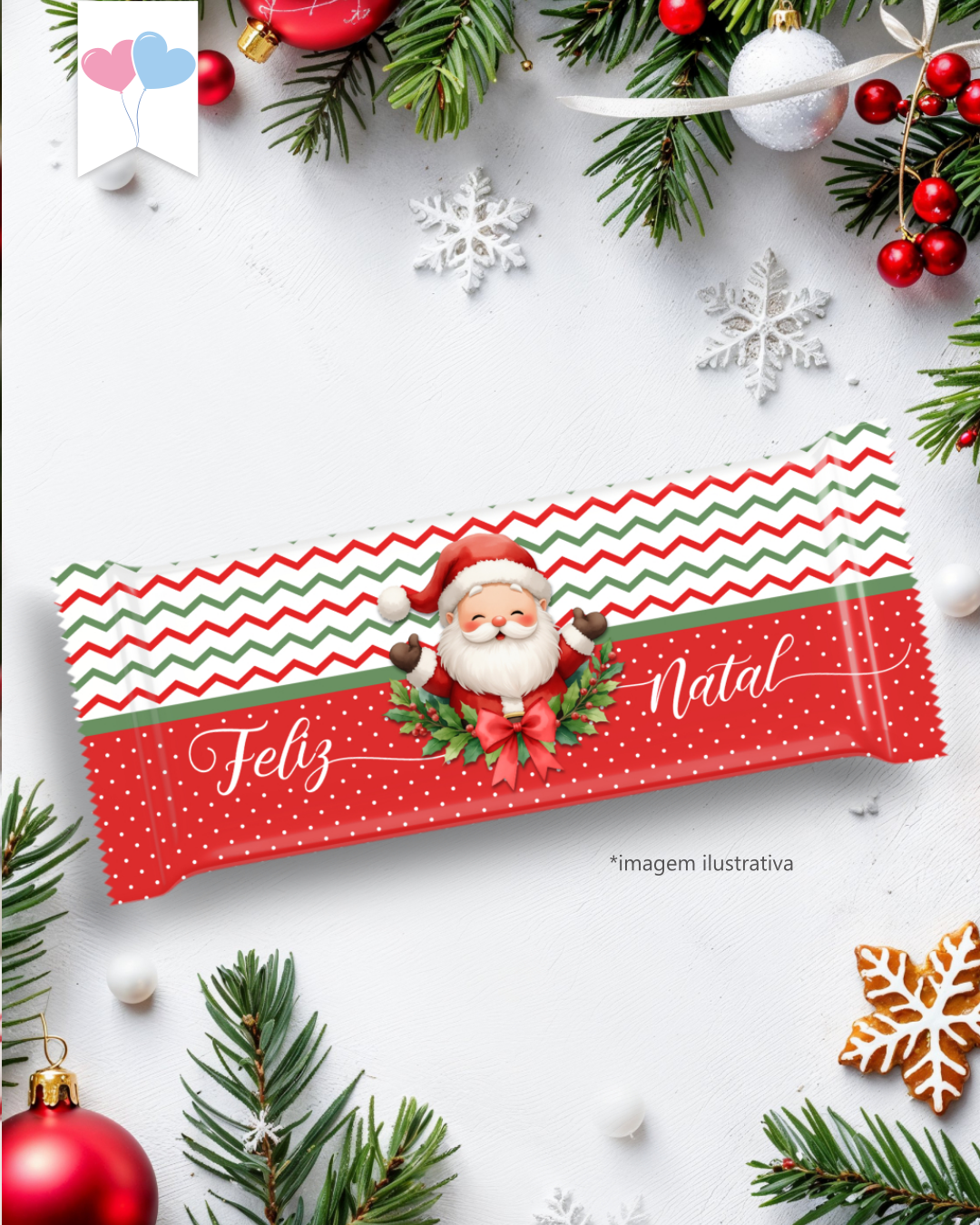 Kit Printable - Embalagem Chocolates - Feliz Natal