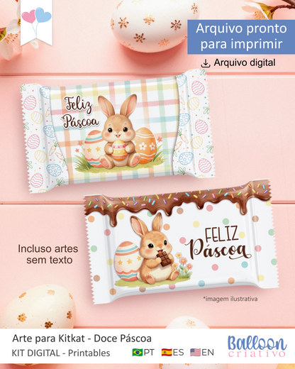 Printable - Arte para KitKat - Doce Páscoa