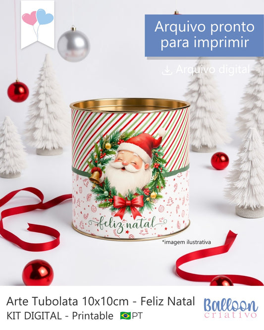 Printable - Arte para Tubolata 10x10cm - Feliz Natal