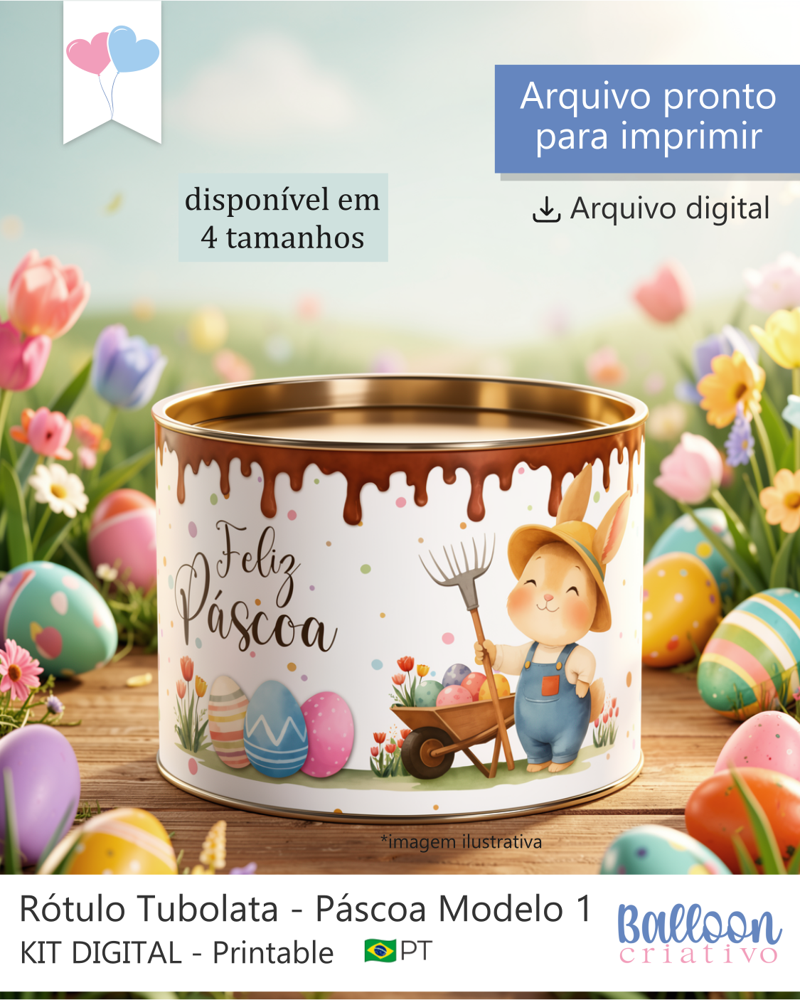 Printable - Rótulo Tubolata - Páscoa Modelo 1