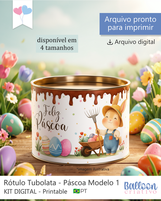 Printable - Rótulo Tubolata - Páscoa Modelo 1