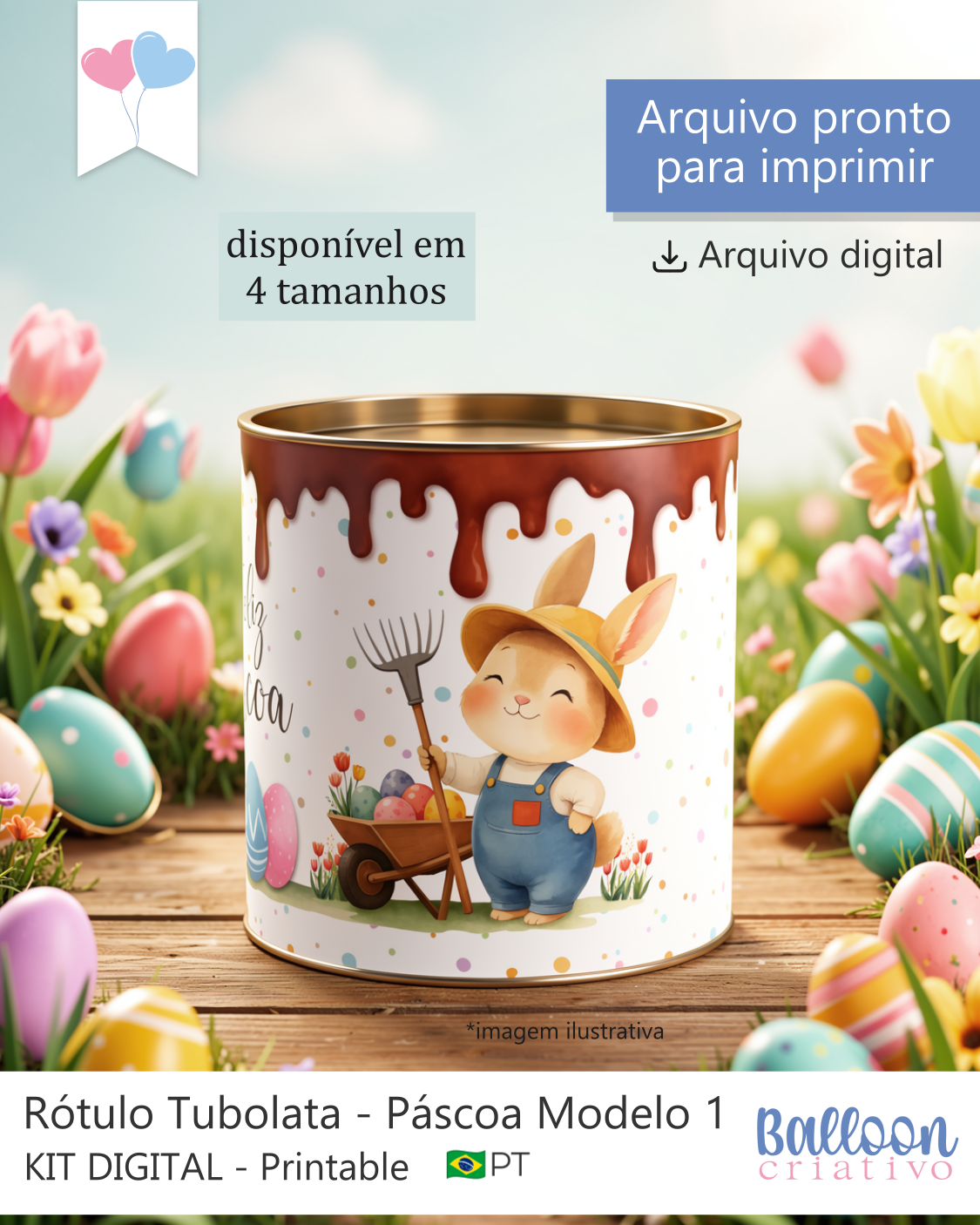Printable - Rótulo Tubolata - Páscoa Modelo 1