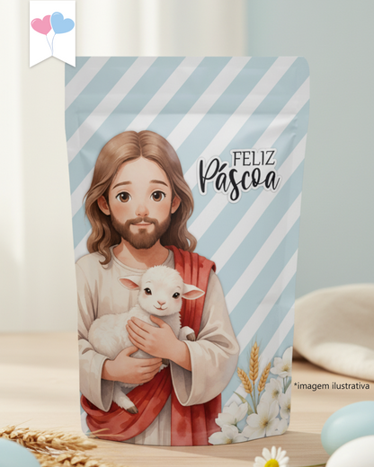 Printable - Rótulo Ziplock (stand up pouch) - Páscoa Cristã Modelo 1