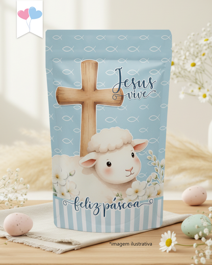 Printable - Rótulo Ziplock (stand up pouch) - Páscoa Cristã Modelo 1