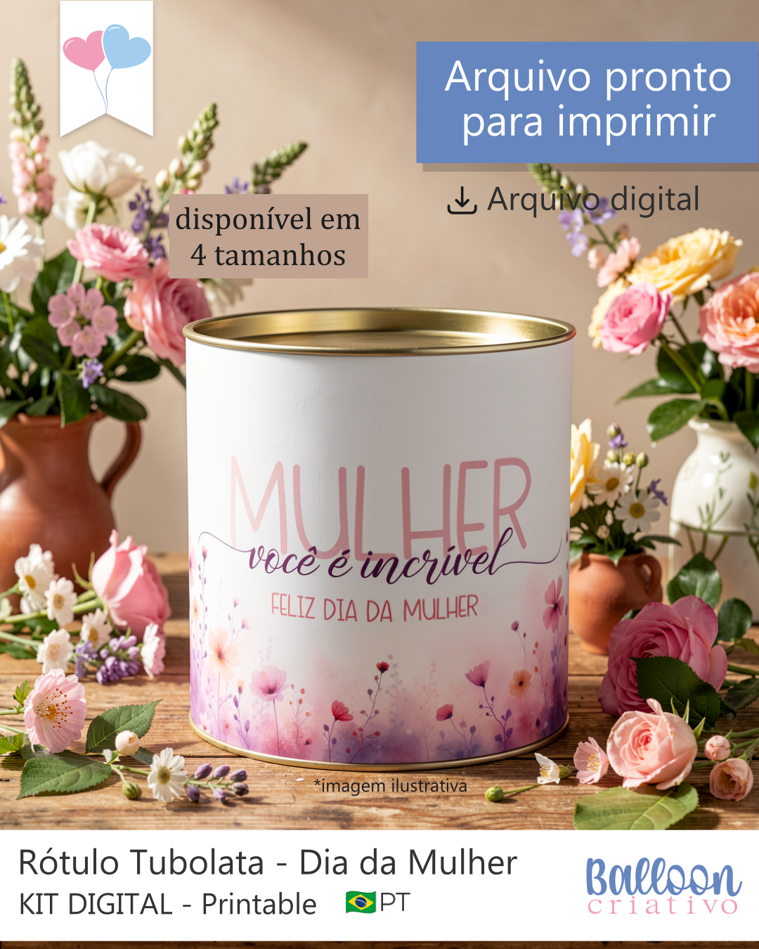 Printable - Rótulo Tubolata - Dia da Mulher