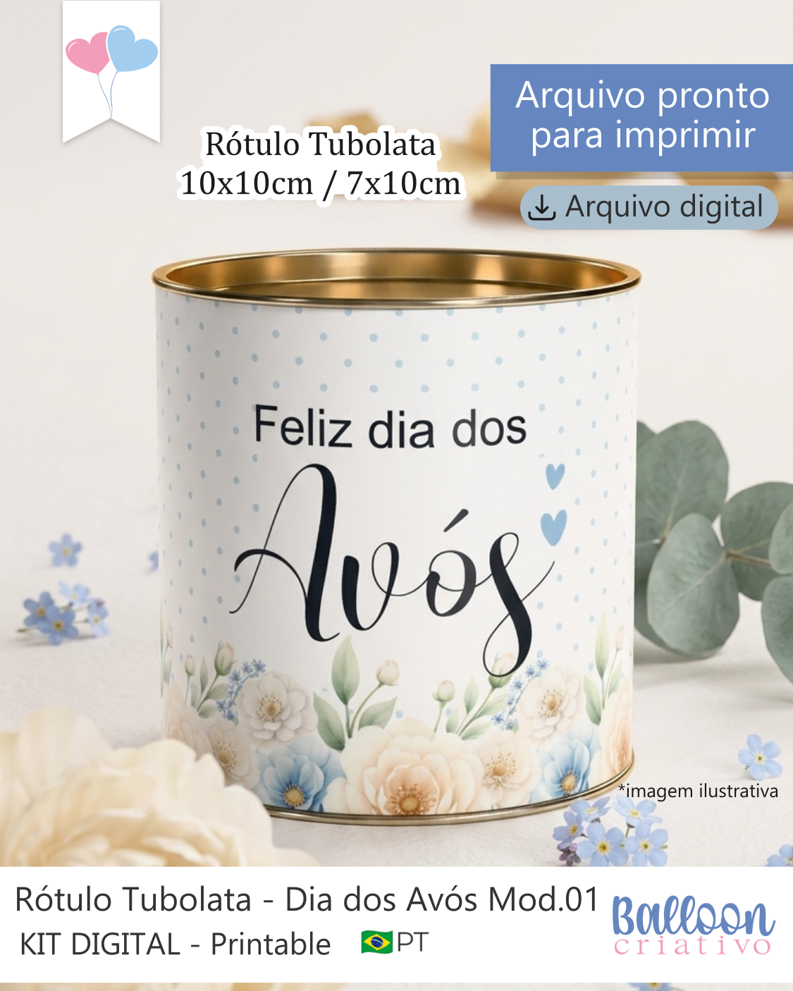 Printable - Rótulo Tubolata Dia dos Avós Modelo 01