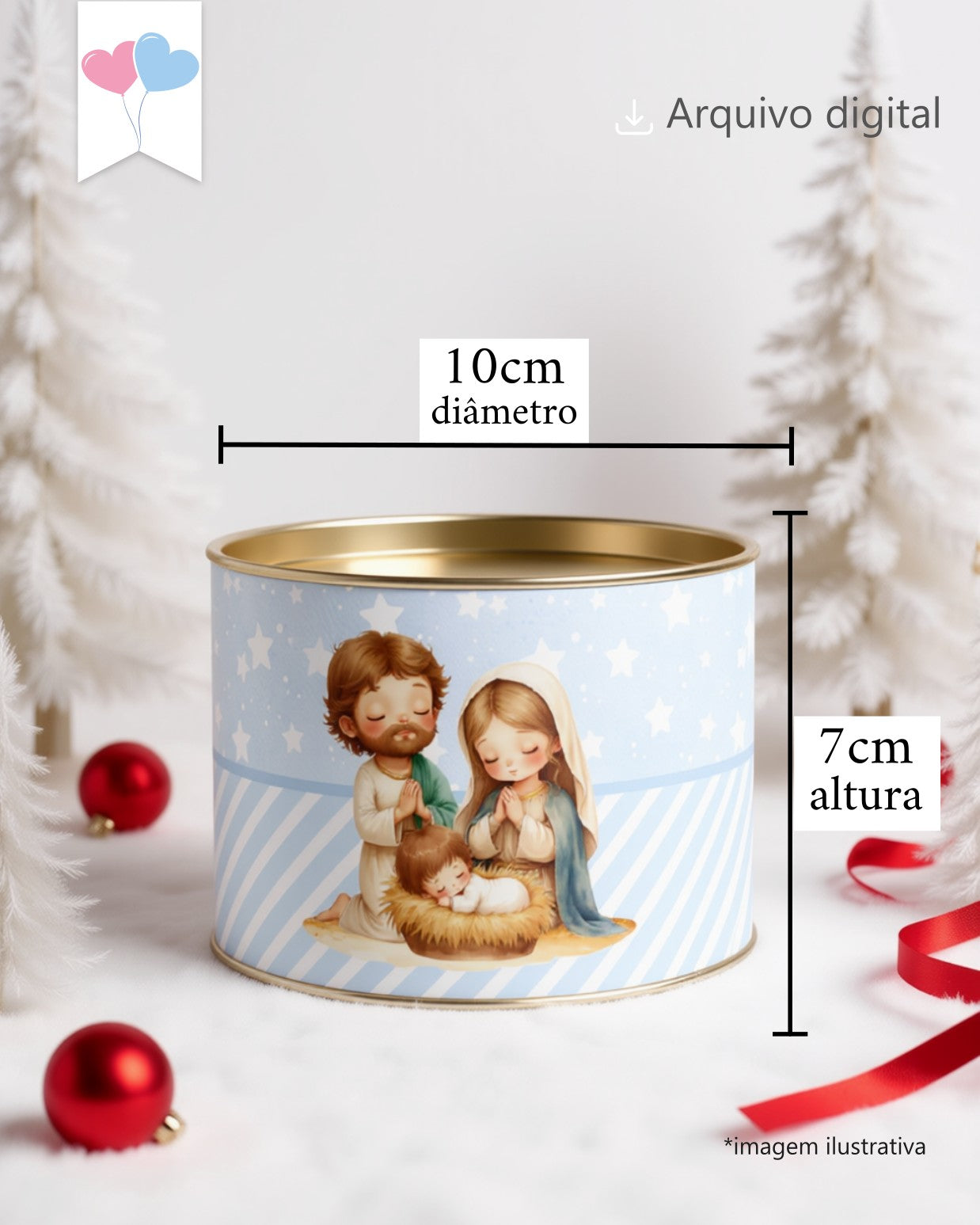 Printable - Arte para Tubolata 7x10cm - O Verdadeiro Natal