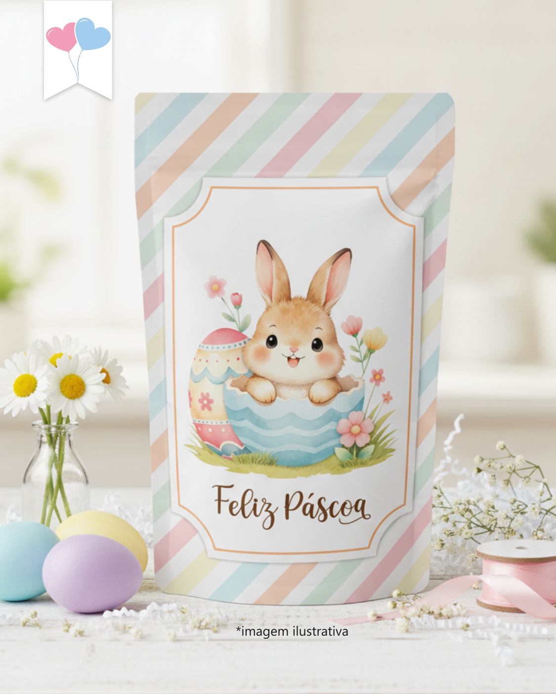 Printable - Rótulo Ziplock (stand up pouch) - Doce Páscoa